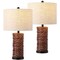 Jonathan Y Elicia 25" Coastal Water Hyacinth LED Table Lamp, Dark Brown, 2PK JYL6502B-SET2 - alternate 1