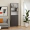 Homeroots 71" Gray And White Wood Three Tier Bookcase with Two Doors 546197 - alternate 4