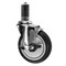Service Caster 5'' SS Black Poly Swivel 1'' Expanding Stem Caster with Brake SCC-SSEX20S514-PPUB-BLK-TLB-1 - alternate 1