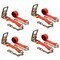 Mytee Products 4PK 3inx30ft Ratchet Strap w/Chain Anchor 5000 Lbs WLL for Flatbed Trailer - Red, 4PK RS330C-Rx4 - alternate 1