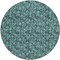 Homeroots 8' Teal Blue Aqua And Ivory Round Floral Washable Indoor Outdoor Area Rug 581926 - alternate 3