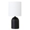 Homeroots 13" Black Metal Cylinder Table Lamp With White Drum Shade 546119 - alternate 1