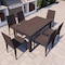 Leisuremod Mace Weave Design Outdoor Rectangular Dining Table, Brown MT55BR - alternate 5