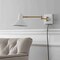 Jonathan Y Hygge 16" Swing Arm 1-Light Modern Midcentury Iron USB Charging Port LED Sconce, White/Brass Gold JYL1302A - alternate 7