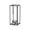 Homeroots 13" Black And Clear Metal And Glass Tabletop Candle Holder 634811 - alternate 3