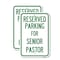 Signmission Reserved Parking for Senior Pastor, 12'' X 18'' 2 Signs, Heavy Gauge Aluminum, 2PK A-1218-2PACK-23075 - alternate 1