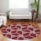Homeroots 8' Burgundy And Gold Round Geometric Washable Indoor Outdoor Area Rug 613472 - alternate 5