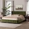 Baxton Studio Granger Velvet Fabric Platform Bed, Moss Green, Queen 262-14452-ZORO - alternate 2