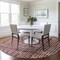 Homeroots 8' Burgundy And Ivory Round Striped Washable Indoor Outdoor Area Rug 583410 - alternate 4