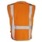 Dome75 Hi-Vis Safety Vest SM/MD Class ANSI/ISEA 107-2020 Class 2 , Zippered Front Closure 2 Pockets DV1221 - alternate 5