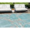 Homeroots 10' X 14' Teal Blue Aqua And Taupe Geometric Washable Indoor Outdoor Area Rug 589439 - alternate 1