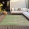 Homeroots 8' X 10' Green Beige And Ivory Striped Washable Indoor Outdoor Area Rug 597238 - alternate 5