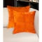 Homeroots Set of Two 18" Orange Cowhide Throw Pillows, 2PK 544611 - alternate 1