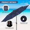 Simple Deluxe 9' Solar Umbrella 32 LED Lighted Patio Umbrella Table Market Umbrella with Push Button Tilt/Crank O LGBRLA9LEDDBL - alternate 4