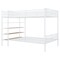 Homeroots White Twin Over Full Industrial Metal Bunk Bed With Shelves 592812 - alternate 3