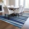 Homeroots 8' X 10' Navy Blue Ivory And Gray Striped Washable Indoor Outdoor Area Rug 597346 - alternate 7