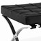 Homeroots 24" Black Genuine Leather and Silver Tufted Footstool Ottoman 520803 - alternate 5