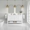 James Martin Vanities 60 in. Double Vanity, Bright White, w/Single Hole 3 CM White Zeus Quartz Top & Backsplash 330-V60D-BW-1WZ - alternate 3