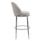 Homeroots 32" Gray And Black Fabric And Steel Bar Height Swivel Bar Chair 555680 - alternate 3