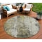 Homeroots 8' Pewter And Ivory Round Abstract Washable Indoor Outdoor Area Rug 616186 - alternate 1
