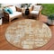 Homeroots 8' Copper Gold And Ivory Round Abstract Washable Indoor Outdoor Area Rug 597952 - alternate 1