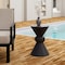 Leisuremod Echo 13 in Round Stone Side Table, Weather-Resistant, Fully Assembled EST13DGR - alternate 4
