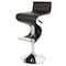 Homeroots Black and Silver Faux Leather and Metal Low Back Adjustable Height Bar Chair 555045 - alternate 2