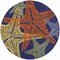 Homeroots 5' Blue Yellow And Orange Round Starfish Indoor Outdoor Area Rug 546869 - alternate 5