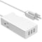 Sanoxy 3 Ports USB Charger W/ 2 AC Outlets Aluminum Power Strip, Travel Charger Station, Silver SNX-CBL-LDR-U2603-3023 - alternate 1