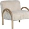Homeroots 30" Off White and Natural Faux Fur And Wood Arm Chair 635752 - alternate 5