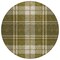 Homeroots 8' Olive Green Gold And Brown Round Plaid Washable Indoor Outdoor Area Rug 596353 - alternate 5