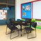 Regency Square Kee Adjustable Classroom Table W/ 4 Zeng Stack Chairs, 48 in W, 48 in L, Neo Walnut TB4848NWAPBK44BK - alternate 3