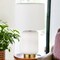 Homeroots 15" Gold and White Ceramic Cylinder Table Lamp With White Drum Shade 546125 - alternate 5