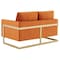 Leisuremod Lincoln Upholstered Velvet Loveseat with Gold Frame, Orange Marmalade LA55OR - alternate 4