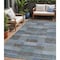 Homeroots 5' X 8' Blue Denim Blue And Brown Striped Washable Indoor Outdoor Area Rug 615477 - alternate 1