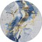 Homeroots 8' Blue And Gold Round Abstract Washable Indoor Outdoor Area Rug 611302 - alternate 3
