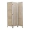 Homeroots 67" Beige Wood Folding Three Panel Screen Room Divider 274669 - alternate 2