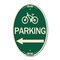 Signmission Bicycle Symbol Parking Left Arrow, 12 Inch X 18 Inch Architectural Oval, Heavy Gauge Aluminum A-OV-G-1218-24316 - alternate 1