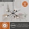 Vaxcel Halsted 6-Light 24.25 in W Black, Satin Brass Gold Mid-Century Modern Sputnik Pendant Fixture P0390R - alternate 5