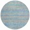 Homeroots 8' Blue And Charcoal Round Striped Washable Indoor Outdoor Area Rug 615658 - alternate 3