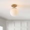 Jonathan Y Marcel Bistro 7.75" 1-Light Bohemian Farmhouse Iron/Frosted Glass LED Semi Flush Mount, Brass Gold/Wh JYL7499A - alternate 3