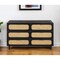 Homeroots 56" Black And Natural Solid Wood And Rattan Six Drawer Double Dresser 564522 - alternate 1