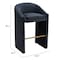 Homeroots 30" Gray And Gold Velvet And Steel Low Back Bar Height Bar Chair 555697 - alternate 4
