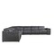 Homeroots Gray Italian Leather Power Reclining U Shaped Seven Piece Corner Sectional With Console 366357 - alternate 3