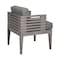 Armen Living Vivid Outdoor Patio Dining Chair in Gray Eucalyptus Wood with Gray Olefin Cushions LCVISIEUCGRY - alternate 6