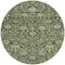 Homeroots 8' Green Tan And Gray Round Floral Washable Indoor Outdoor Area Rug 603463 - alternate 5