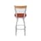 Holland Bar Stool Co Eleanor 36in Swivel Extra Tall Bar Stool, Anodized Nickel Finish, Medium Back and Graph Poppy Seat 880 - alternate 4