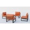 Leisuremod Chelsea 4-Piece Middle Patio Chairs Black Aluminum With Orange Cushions CSBL-4OR - alternate 2