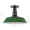 Jonathan Y Camila 14 in. 1-Light Classic Industrial Indoor/Outdoor Iron LED Semi Flush Mount, Green/White JYL7617F - alternate 6