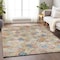 Homeroots 8' X 10' Terra Cotta Beige And Teal Blue Geometric Washable Indoor Outdoor Area Rug 603284 - alternate 6